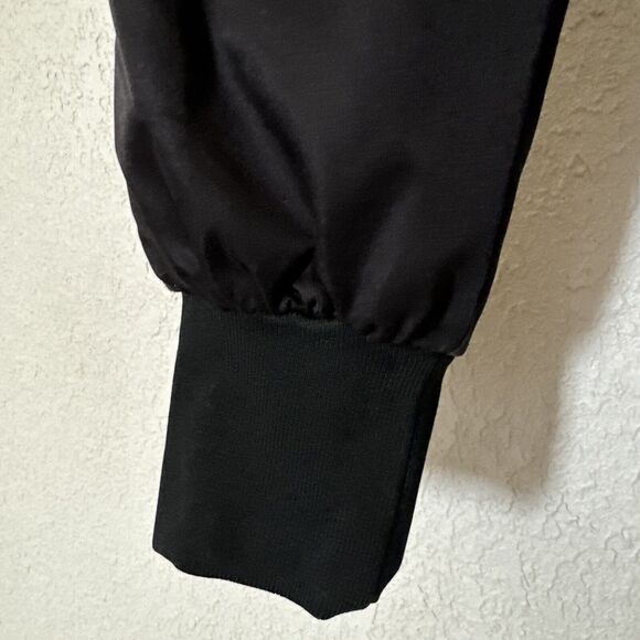 Black Jogger Pants Size M Flight Woven Elastic And Tie Waist Pockets Oversized - Picture 4 of 15